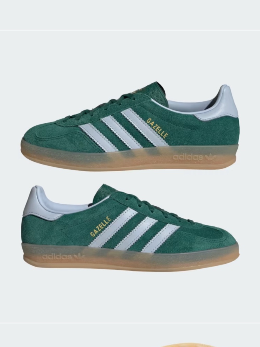 GREEN ADIDAS GAZELLE  SHOES